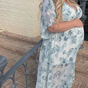 Baltic Born Green Floral Maxi Dress